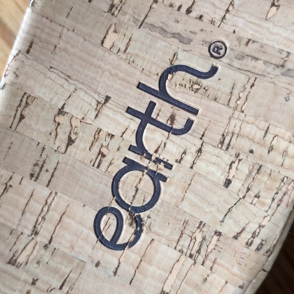 Earth Scotti Platform Leather Dark Natural Slide Sandal Size 8.5 - Picture 10 of 13